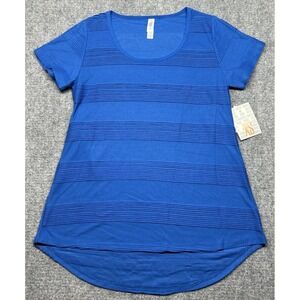 LulaRoe Classic T-Shirt Womens XS Blue Round Neck Short Sleeve New